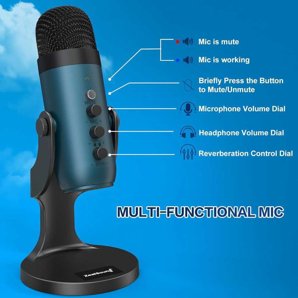 USB Condenser Microphone for Gaming, Podcasting, and Content Creation on Mac and Windows | TekChoice Electronics