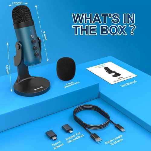 USB Condenser Microphone for Gaming, Podcasting, and Content Creation on Mac and Windows | TekChoice Electronics