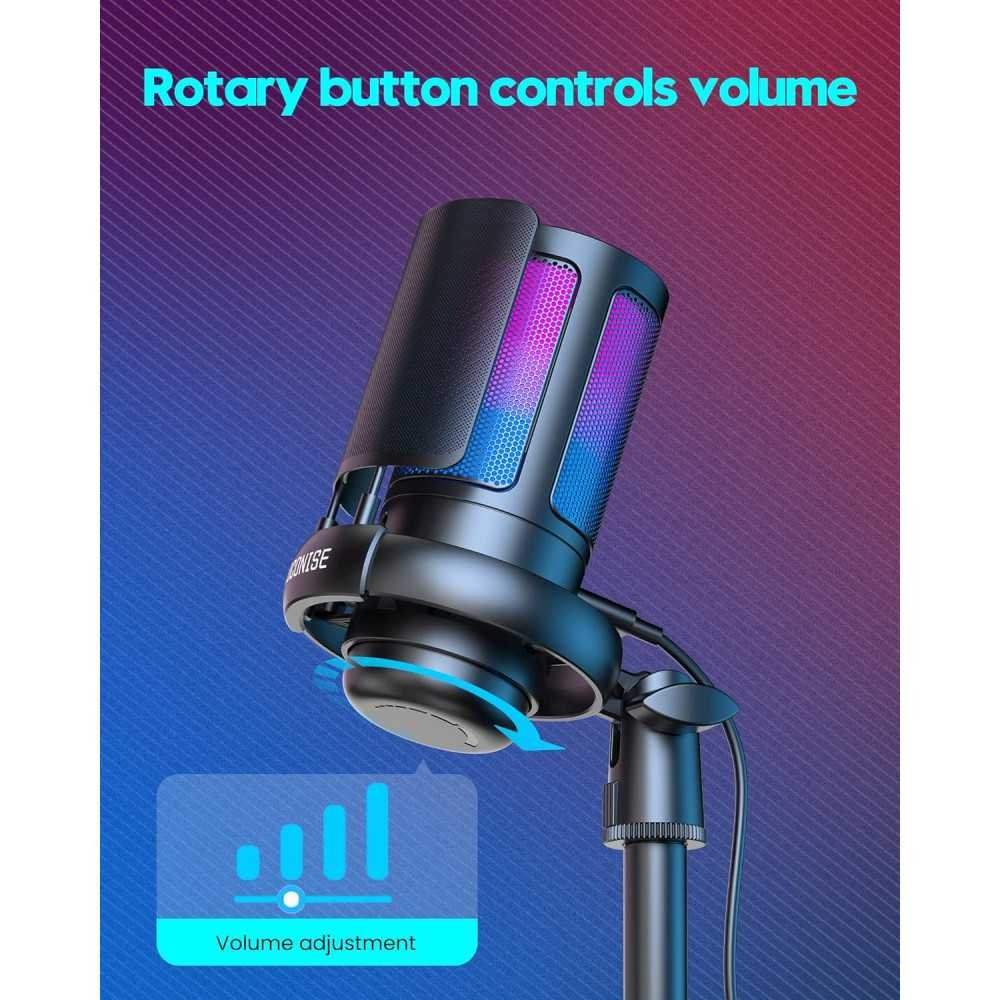 USB Condenser Microphone Kit for Podcasts, Videos, and Streaming with RGB Indicator and Compatibility | TekChoice Electronics