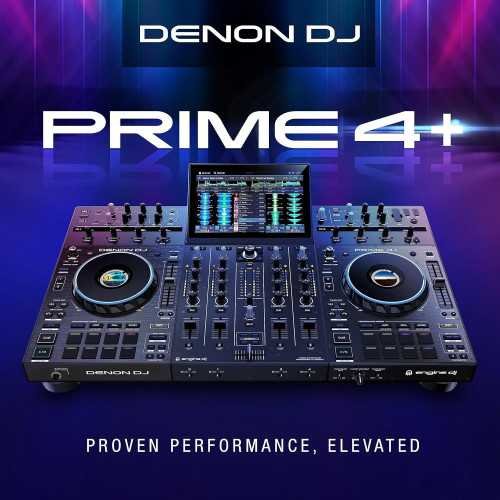 DJ PRIME 4+ Controller with Stem Separation on 4 Decks, Wi-Fi Streaming, Drop Sampler Mixer, 10.1 inch Touchscreen | TekChoice Electronics