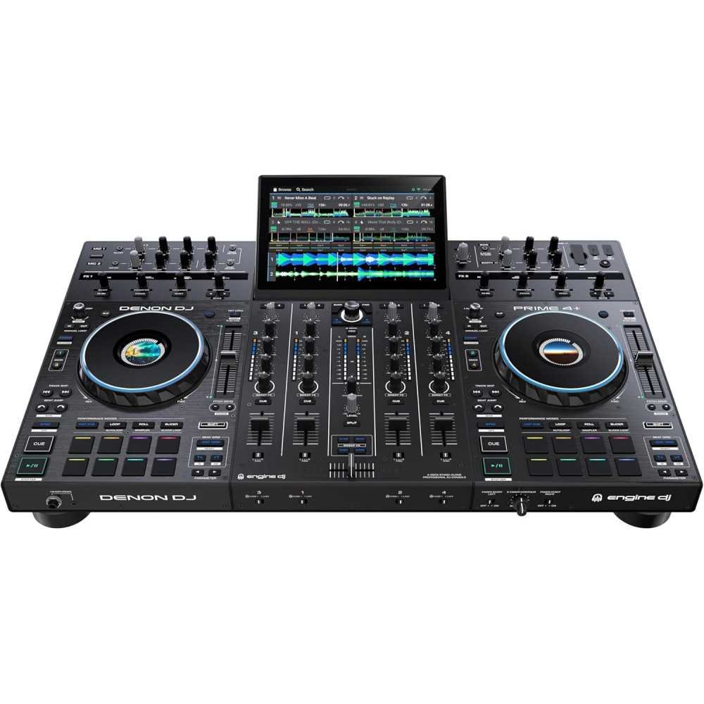 DJ PRIME 4+ Controller with Stem Separation on 4 Decks, Wi-Fi Streaming, Drop Sampler Mixer, 10.1 inch Touchscreen | TekChoice Electronics