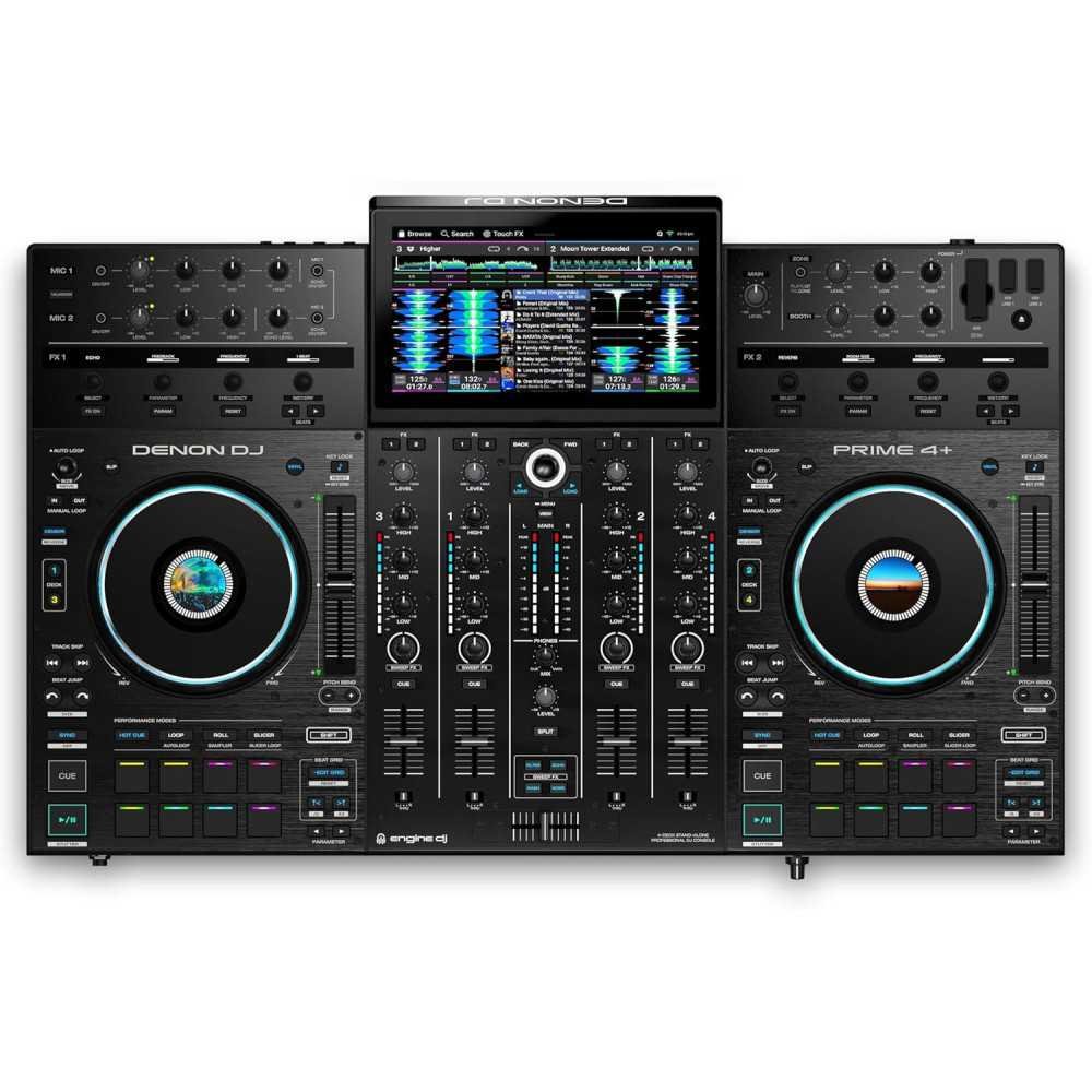 DJ PRIME 4+ Controller with Stem Separation on 4 Decks, Wi-Fi Streaming, Drop Sampler Mixer, 10.1 inch Touchscreen | TekChoice Electronics