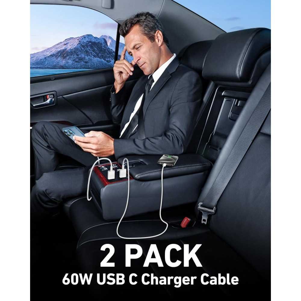 (2 Pack) USB-C Carplay Charger Cables for iPhone Devices 15 / 16 and More | TekChoice Electronics