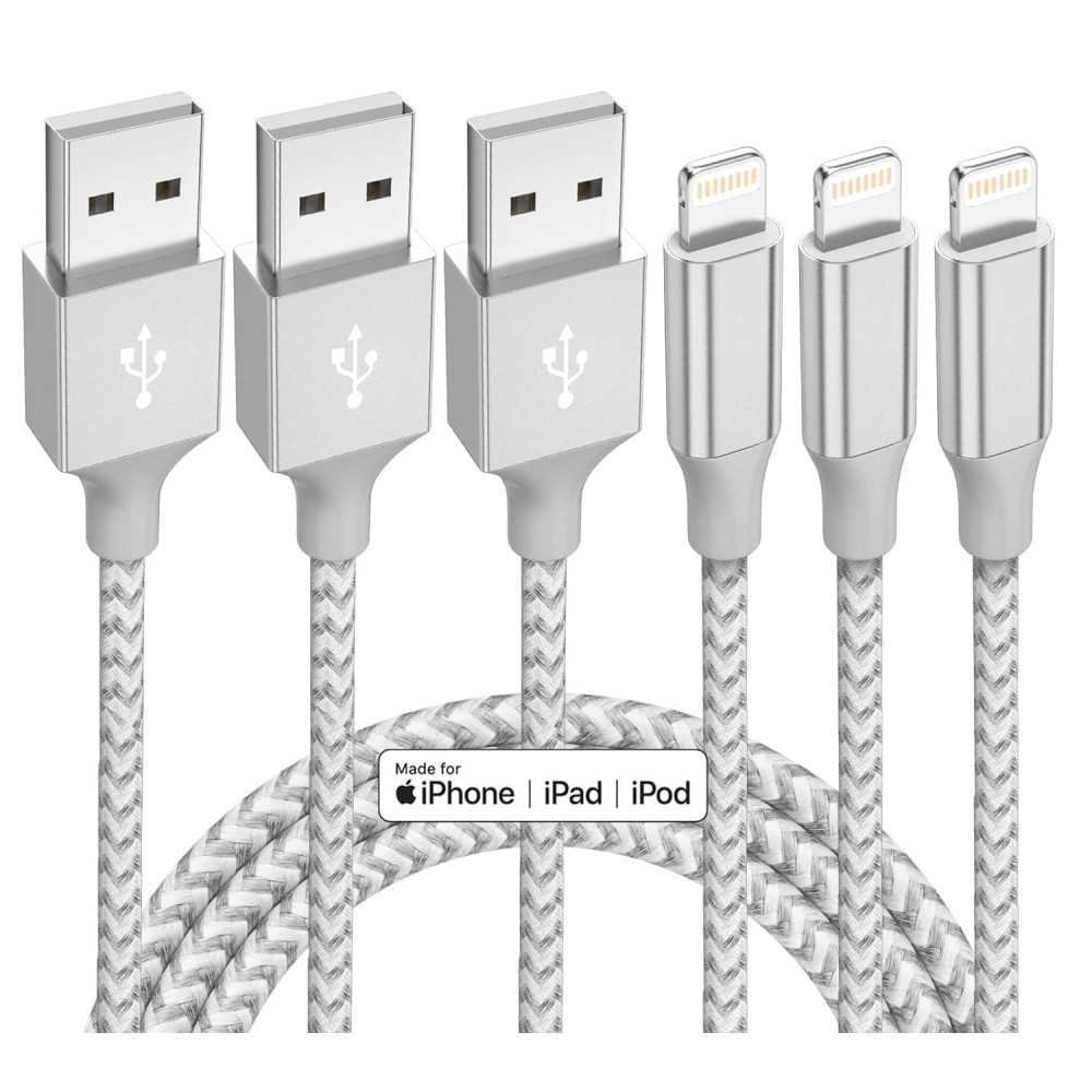 (3 Pack) iPhone 11 / 12 / 13 / 14 Charger 10 ft Lightning Cables | TekChoice Electronics