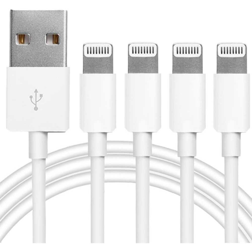 (4 Pack) Apple Lightning Cable for Most iPhone and iPad Devices | TekChoice Electronics