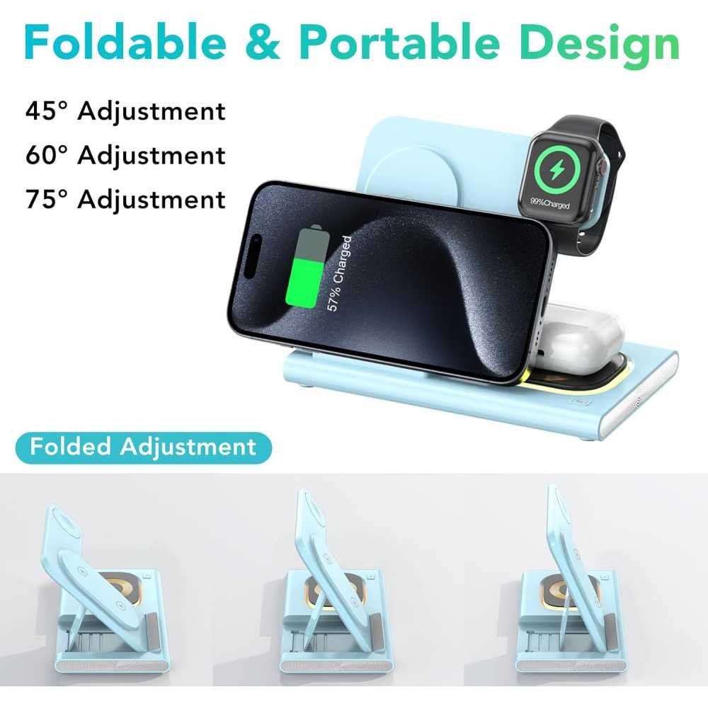 3-in-1 Foldable Dock for iPhone, iWatch, and AirPods - Your Travel Essential | TekChoice Electronics