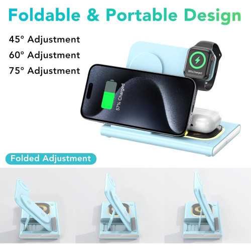 3-in-1 Foldable Dock for iPhone, iWatch, and AirPods - Your Travel Essential | TekChoice Electronics