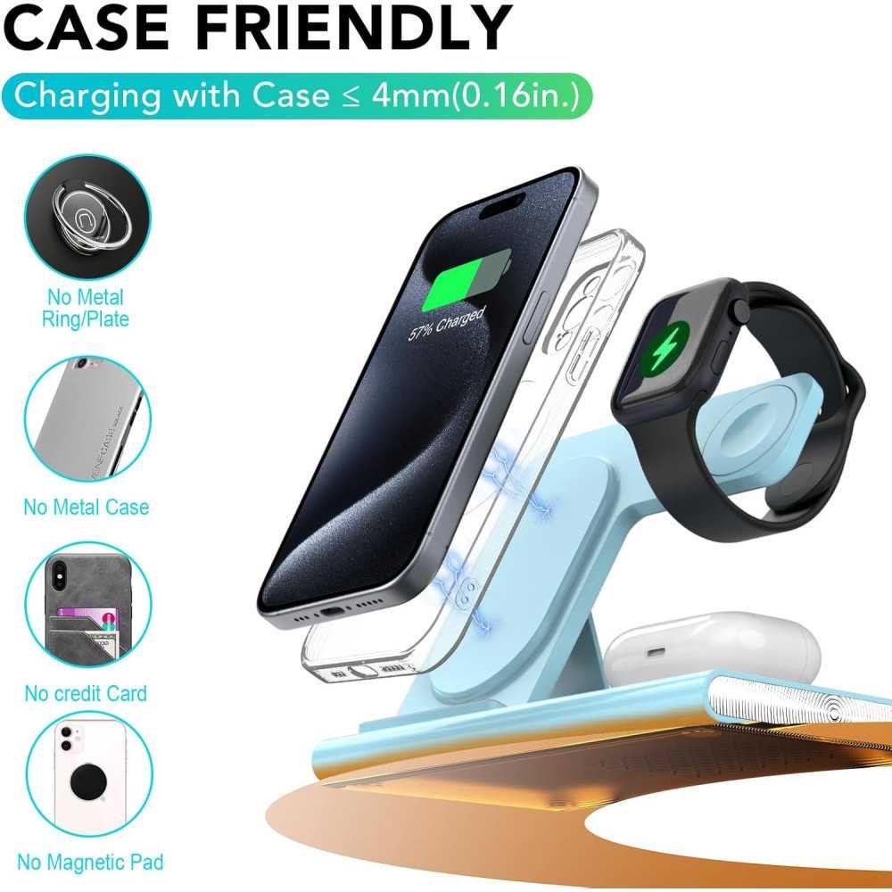 3-in-1 Foldable Dock for iPhone, iWatch, and AirPods - Your Travel Essential | TekChoice Electronics