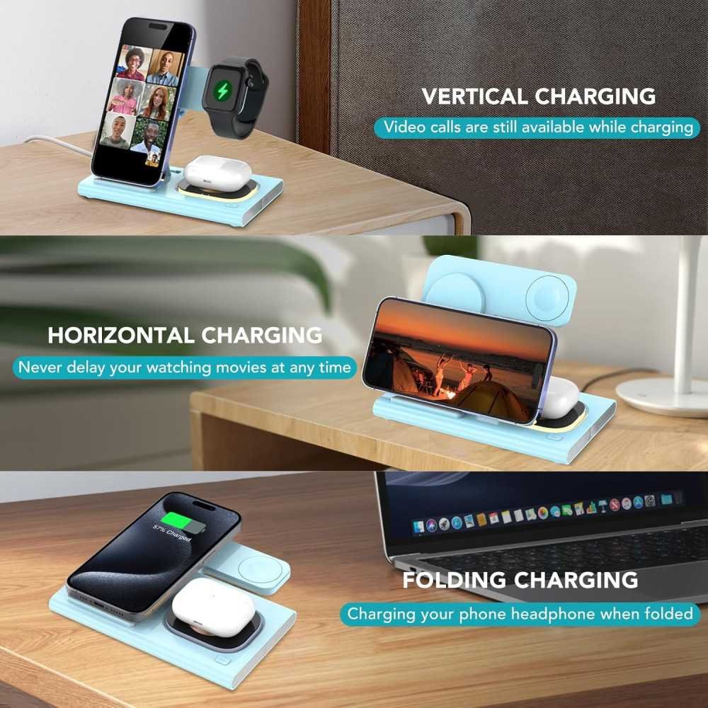 3-in-1 Foldable Dock for iPhone, iWatch, and AirPods - Your Travel Essential | TekChoice Electronics