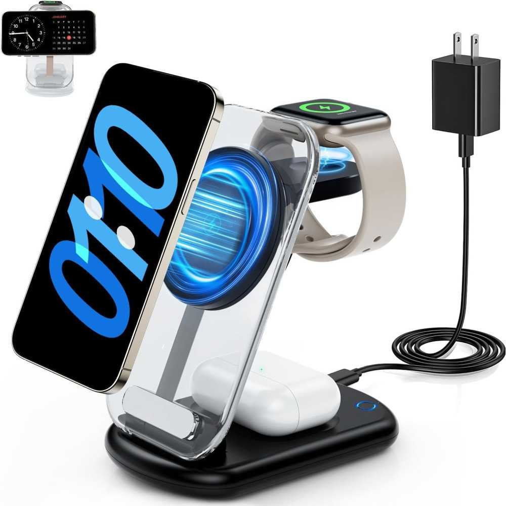 3 in 1 Charging Station for iPhone, Apple Watch, and AirPods with Wireless Charger | TekChoice Electronics