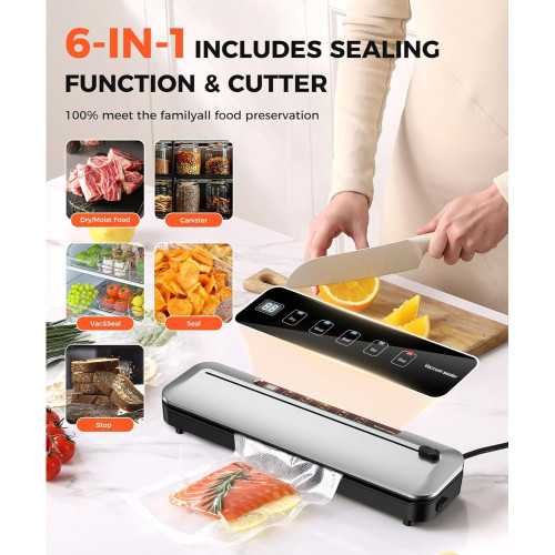 6-in-1 Vacuum Sealer Machine for Keeping Food Fresh Longer | TekChoice Electronics