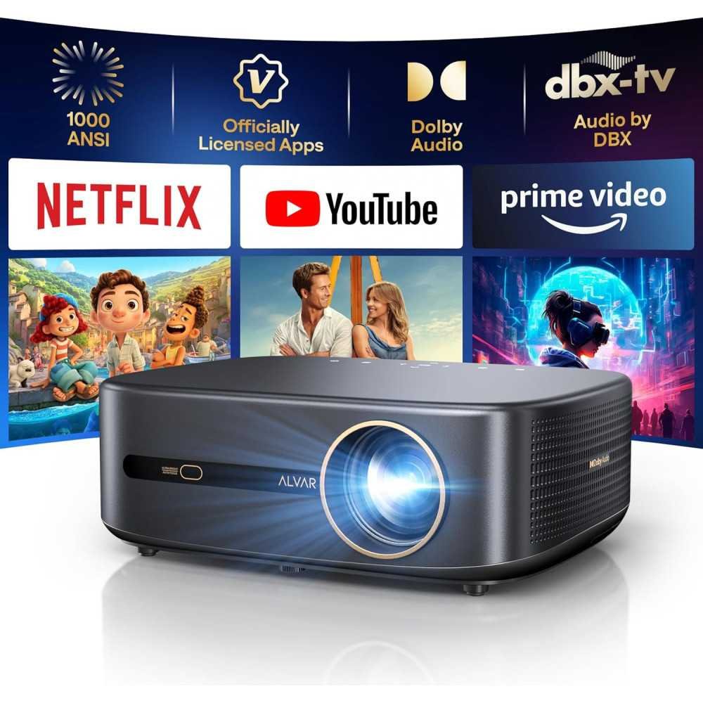 4K Projector WiFi 6, Dolby Audio, and Netflix Certified