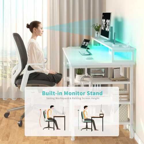 47 inch Desk Featuring LED Lights and Power Outlets | TekChoice Electronics