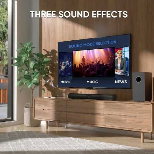 100W 24 Inch Sound Bar Featuring a 5.25 Inch Subwoofer and Multiple Connectivity Options | TekChoice Electronics