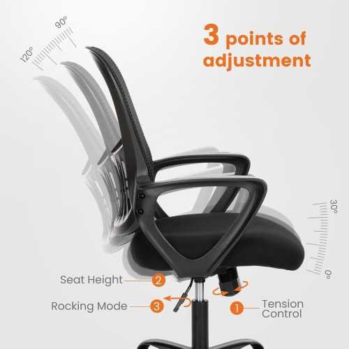 Ergonomic Mesh Chair with Lumbar Support and Swivel Functionality | TekChoice Electronics