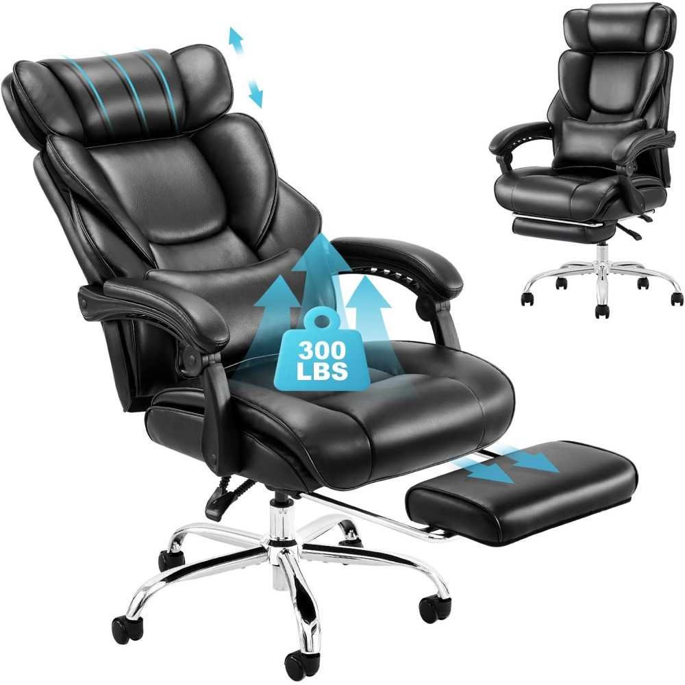 Ergonomic Leather Desk Chair for Productive Work and Study Sessions | TekChoice Electronics