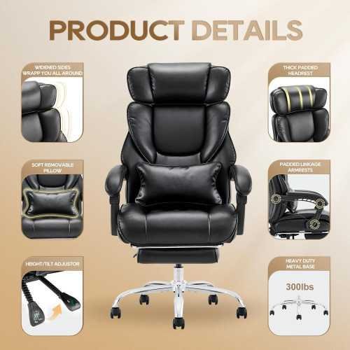 Executive Office Chair with Retractable Footrest and Lumbar Support | TekChoice Electronics