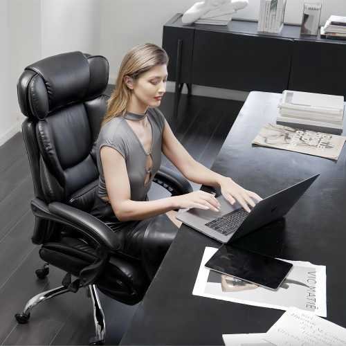 Executive Office Chair with Retractable Footrest and Lumbar Support | TekChoice Electronics