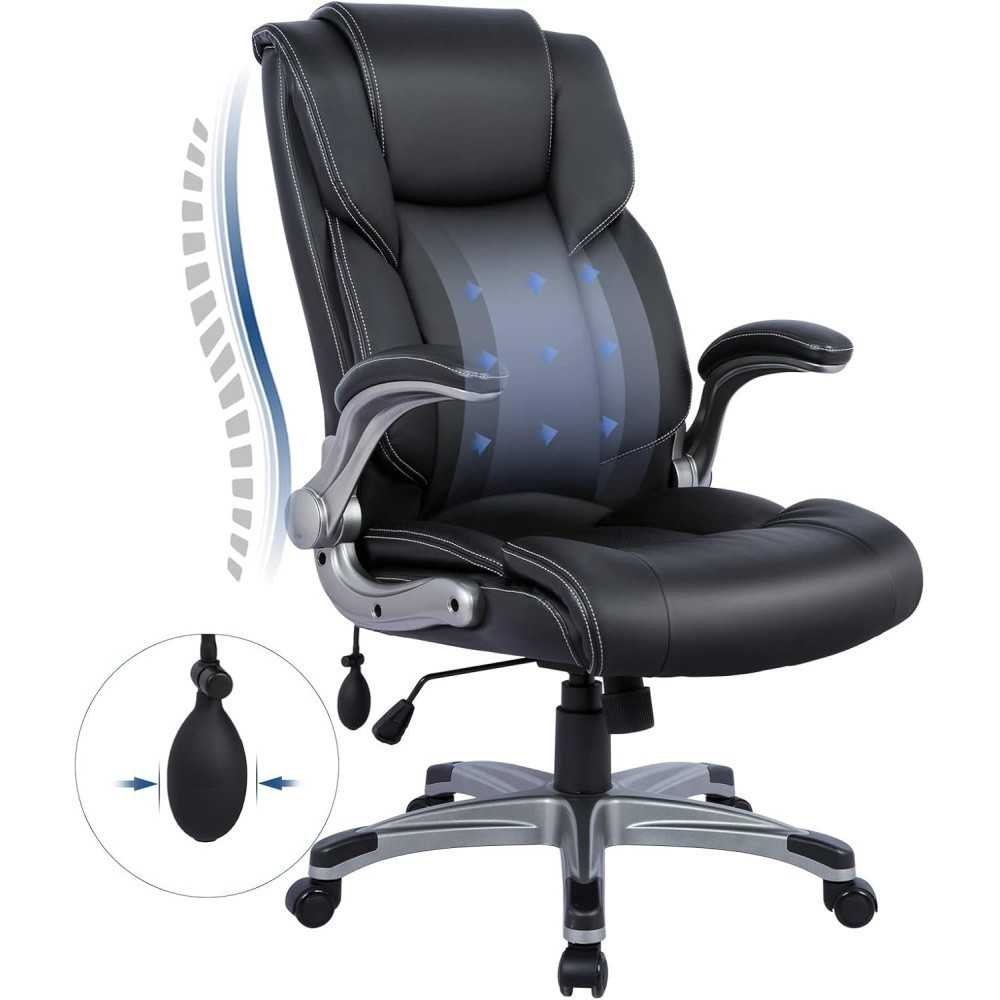 Ergonomic Leather Desk Chair for Productive Work and Study Sessions | TekChoice Electronics