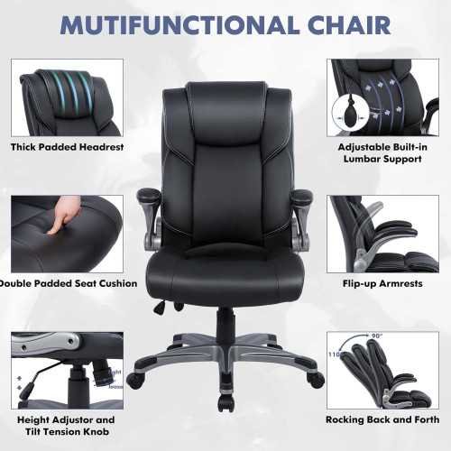 Ergonomic Leather Desk Chair for Productive Work and Study Sessions | TekChoice Electronics