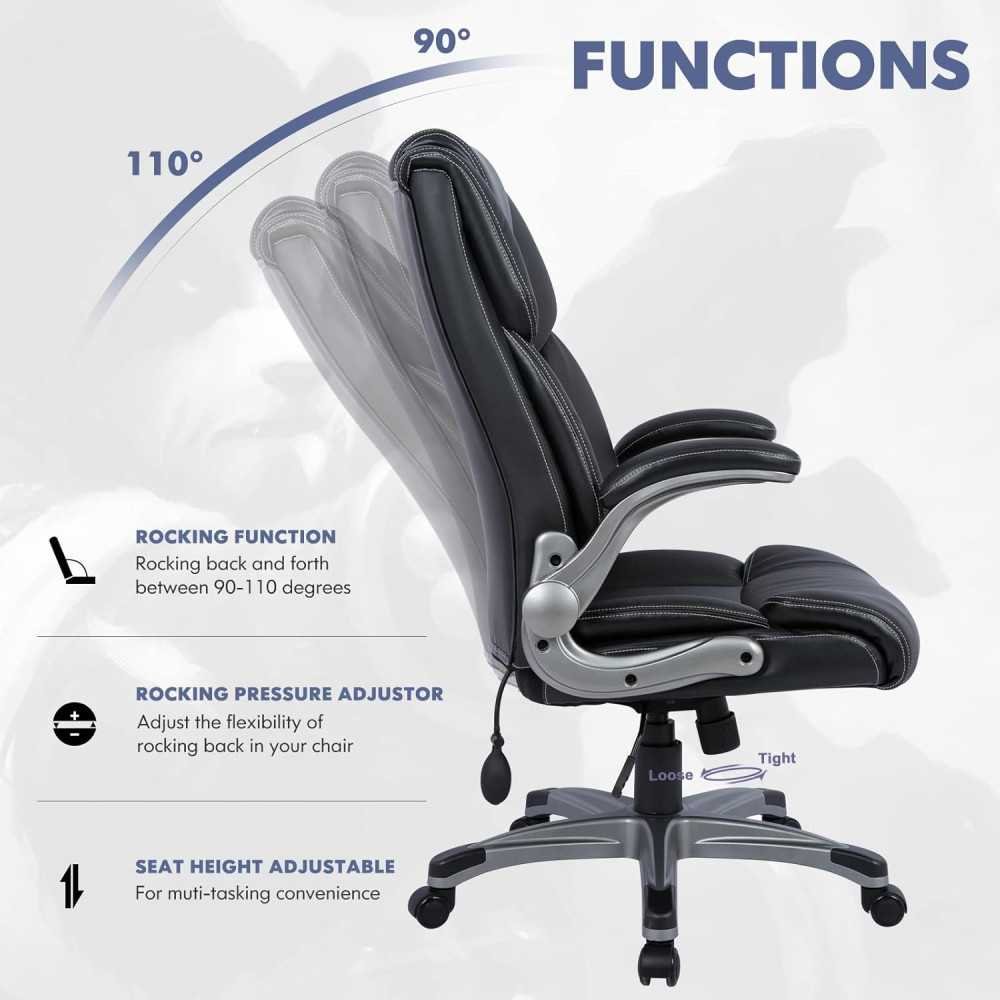 Ergonomic Leather Desk Chair for Productive Work and Study Sessions | TekChoice Electronics