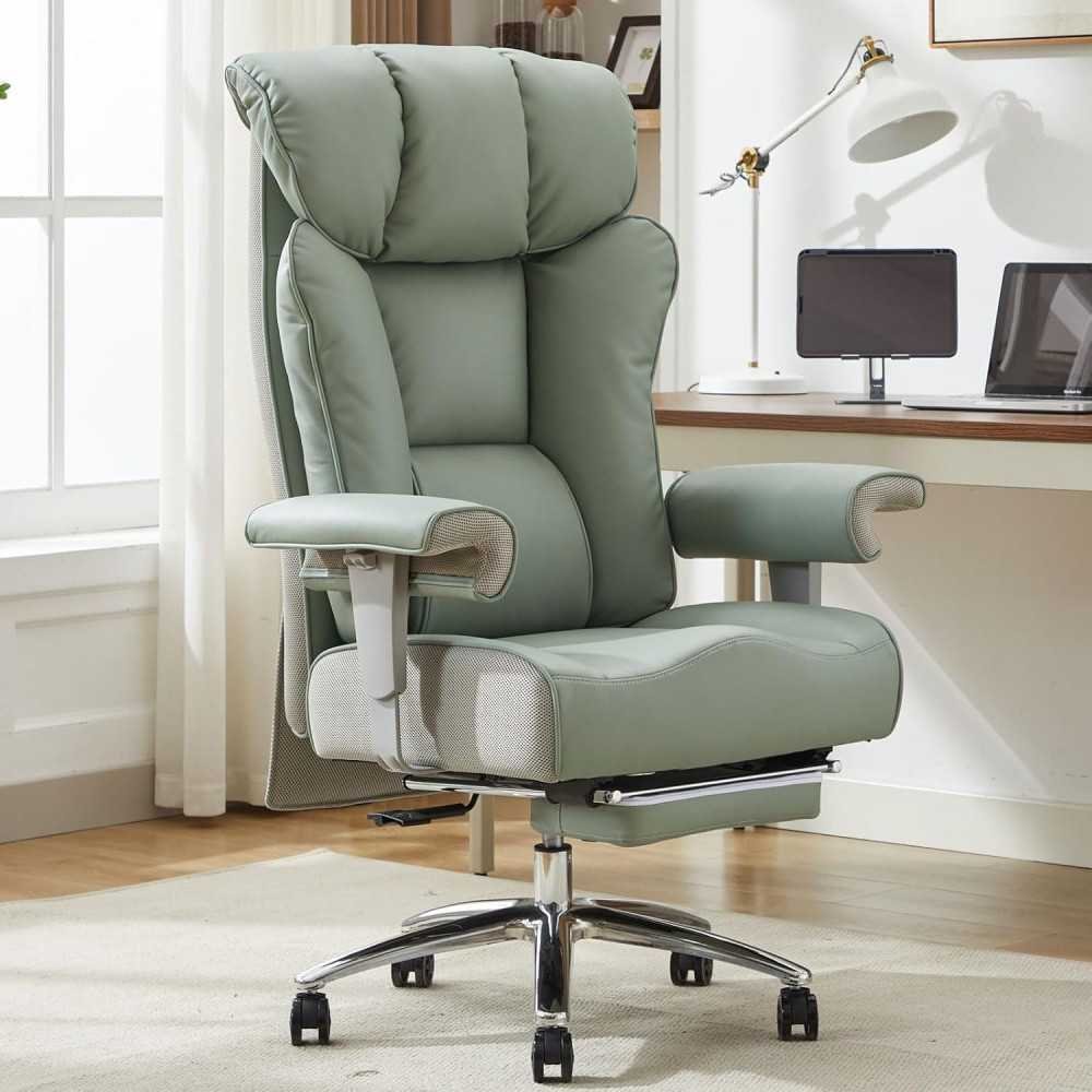 Ergonomic Leather Desk Chair for Productive Work and Study Sessions | TekChoice Electronics