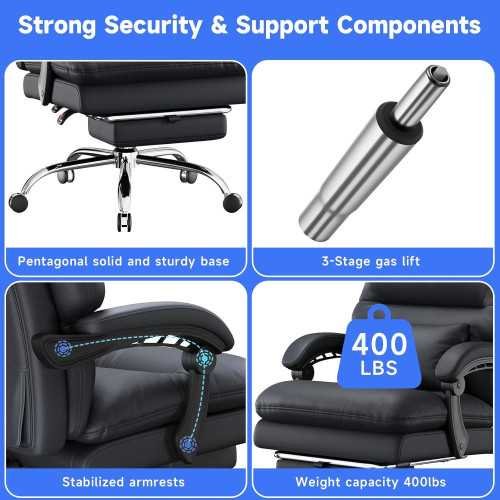 Best Big and Tall Ergonomic Office Chair with Foot Rest & Lumbar Support | TekChoice Electronics