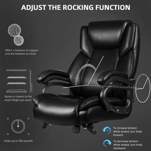 500lbs Heavy Duty Office Chair for Low Back Pain Relief and Big & Tall Support | TekChoice Electronics