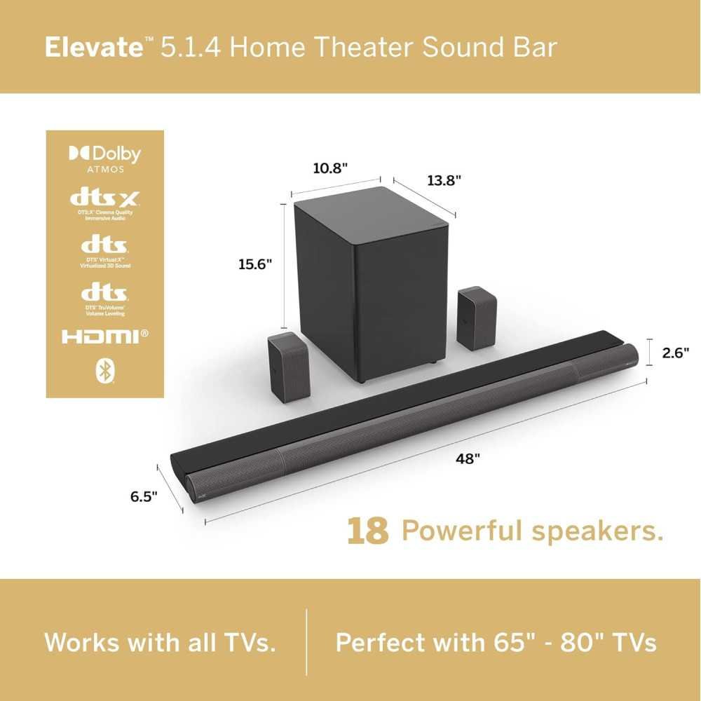 VIZIO Sound Bar P514a-H6 5.1.4 | TekChoice Electronics