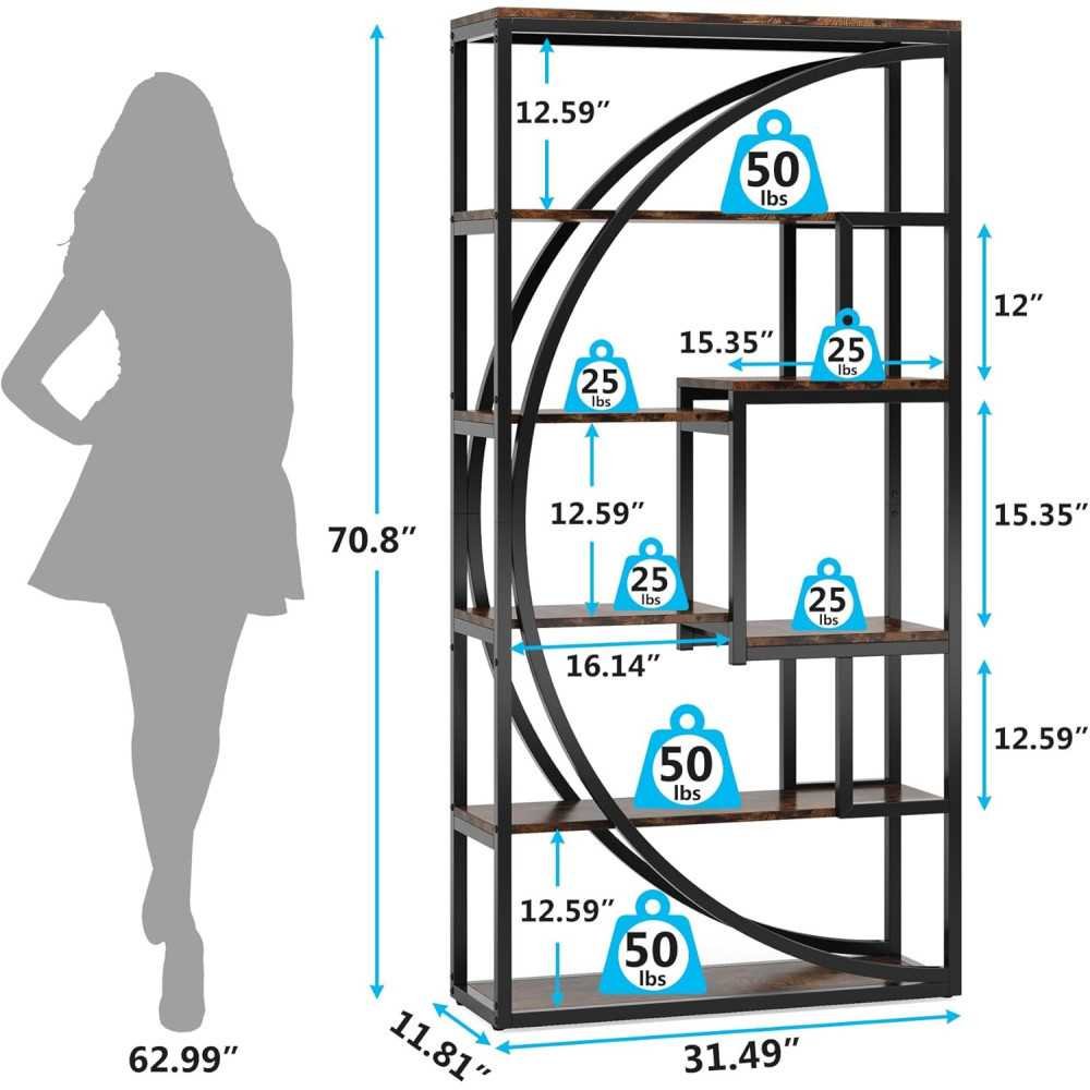 Industrial 5-Tier Etagere Bookcase | TekChoice Electronics