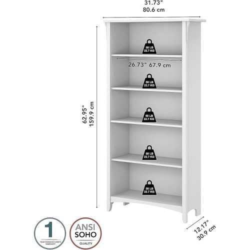 Furniture Salinas 5 Shelf Bookcase | TekChoice Electronics
