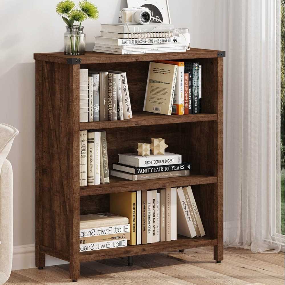 Farmhouse Wooden Bookcase for Home Office, Living Room, and Bedroom | TekChoice Electronics