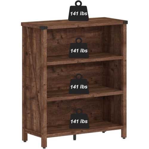 Farmhouse Wooden Bookcase for Home Office, Living Room, and Bedroom | TekChoice Electronics