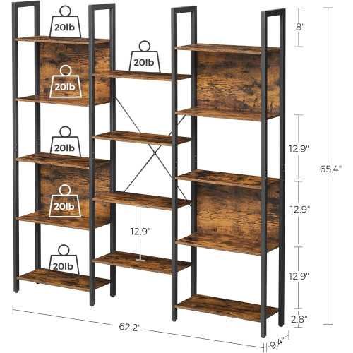 5-tier bookcase with 14 shelves, bookshelf with metal frame. | TekChoice Electronics