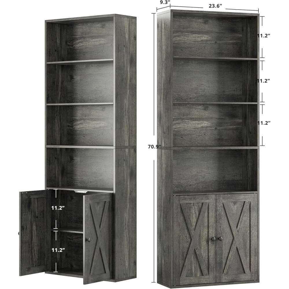 Set of Two Industrial Bookcases with Doors for Your Home or Office Space | TekChoice Electronics