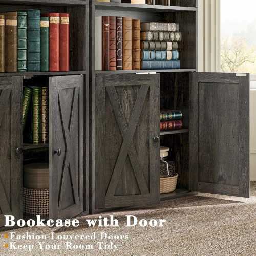 Set of Two Industrial Bookcases with Doors for Your Home or Office Space | TekChoice Electronics