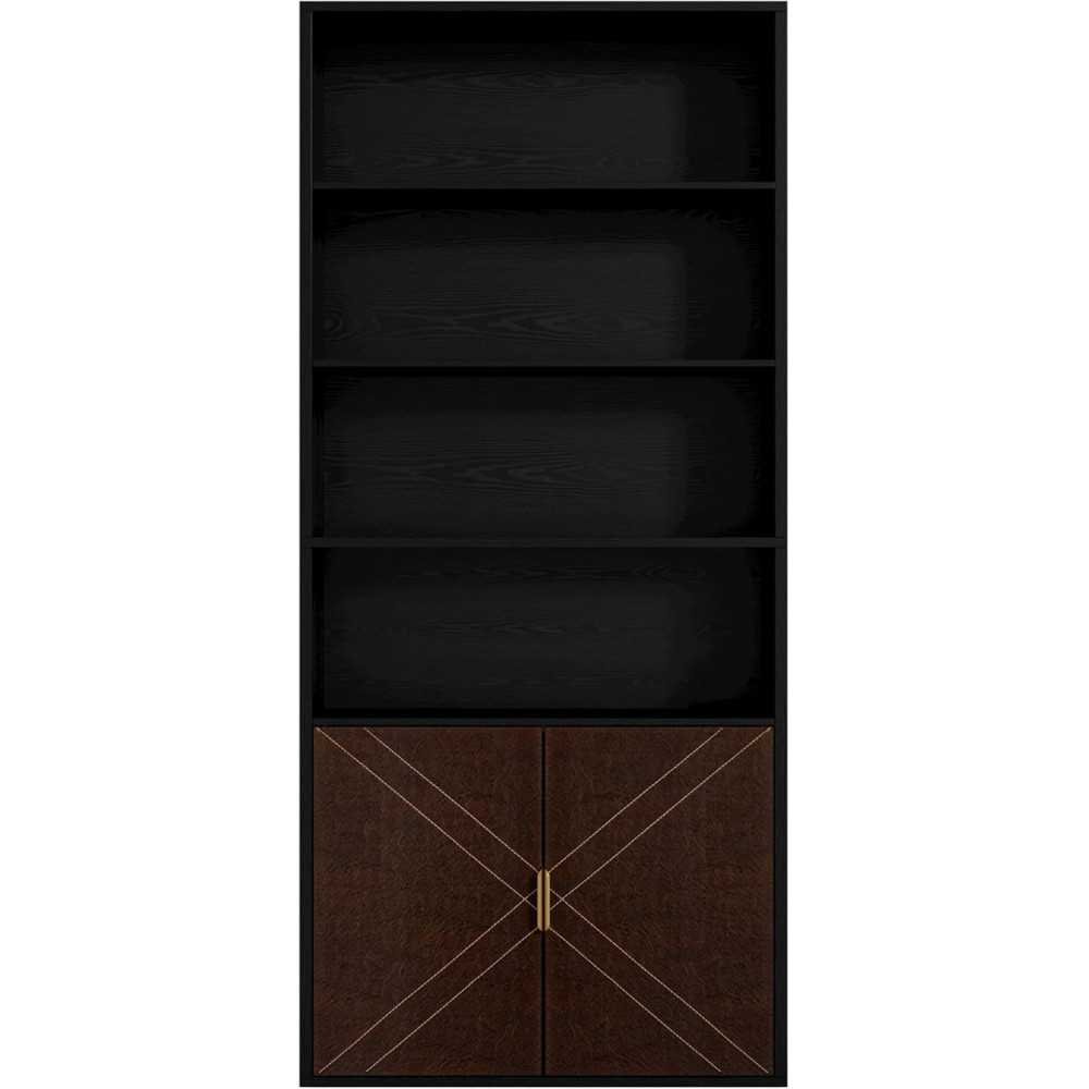 70 inch Tall Leather-Clad Bookshelf for Home Office and Living Room | TekChoice Electronics