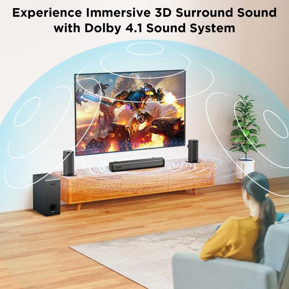 4.1 Dolby Audio Sound Bar and Surround Sound System for Smart TV | TekChoice Electronics