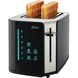 SEEDEEM Toaster 2 Slice, Stainless Steel Bread Toaster with LCD Display and Touch Buttons, 50% Faster Heating Speed, 6 Bread Selection, 7 Shade Settin