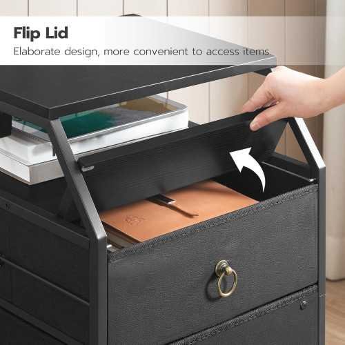 2 Drawer Filing Cabinet with Printer Stand & Charging Station for Home Office | TekChoice Electronics