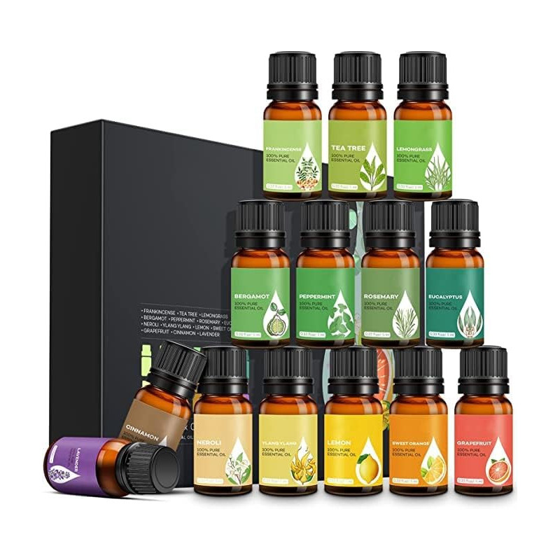 Urasses Essential Oils Set 14x5ml Aromatherapy Essential Oil Gift Set - For Diffuser, Home, Candle Making, Humidifier and Massag