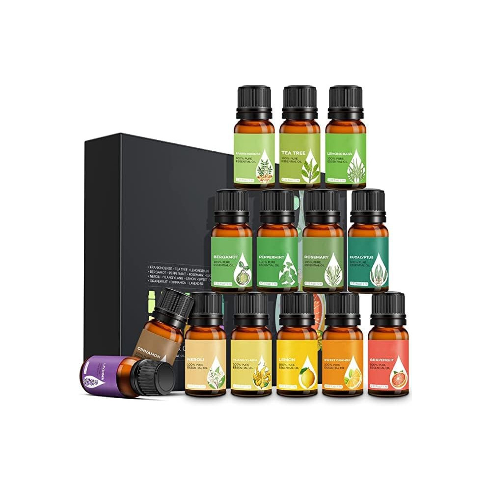 Urasses Essential Oils Set 14x5ml Aromatherapy Essential Oil Gift Set - For Diffuser, Home, Candle Making, Humidifier and Massag