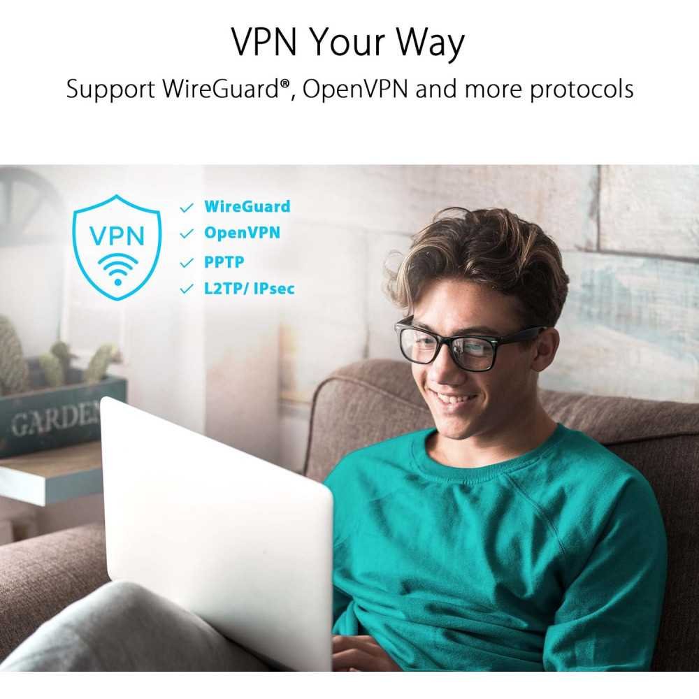 RT-AX5400 WiFi 6 Router with Built-in VPN & Advanced Security Features for Streaming and Gaming | TekChoice Electronics