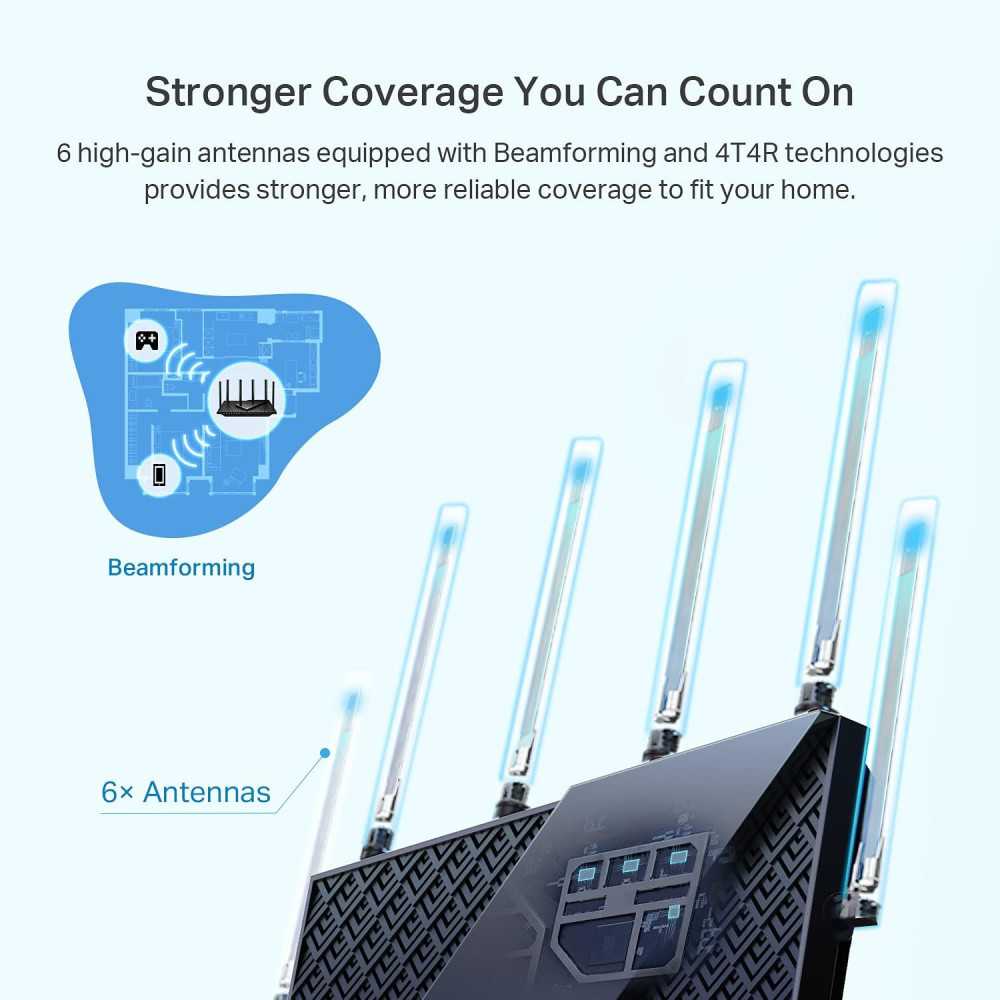 Extend Coverage TP-Link AX Series Wi-Fi 6 Router for Streaming and Extended Coverage ...