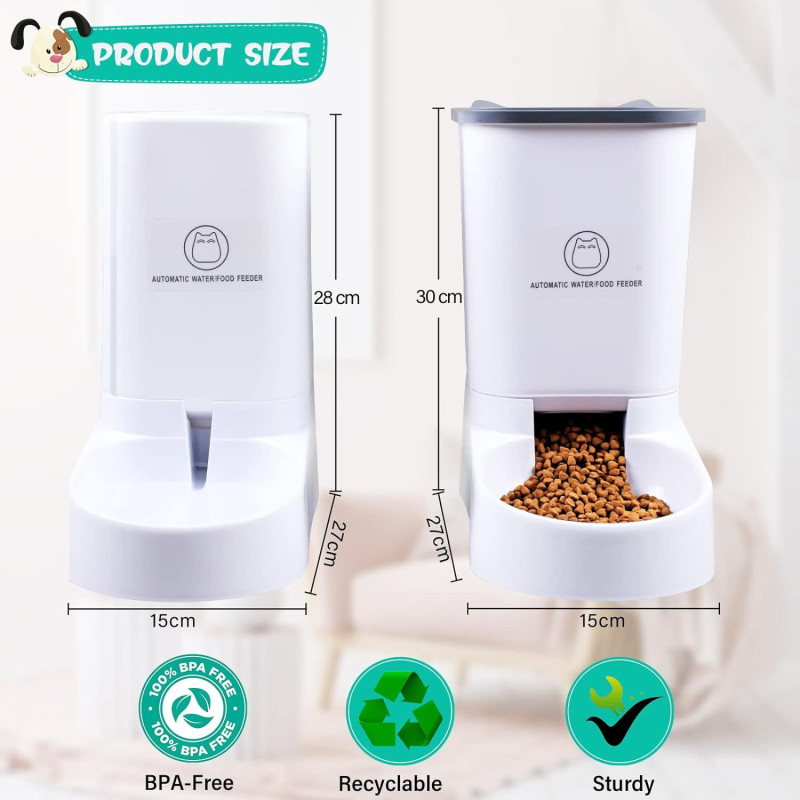 3.8L Automatic Pet Feeder and Water Dispenser - For Small/Large Pets