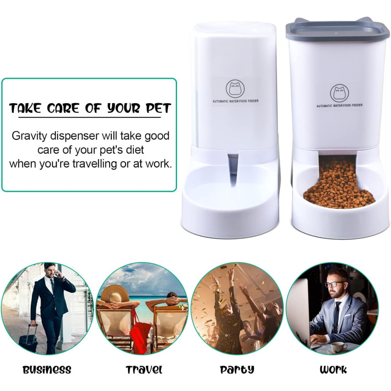 3.8L Automatic Pet Feeder and Water Dispenser - For Small/Large Pets