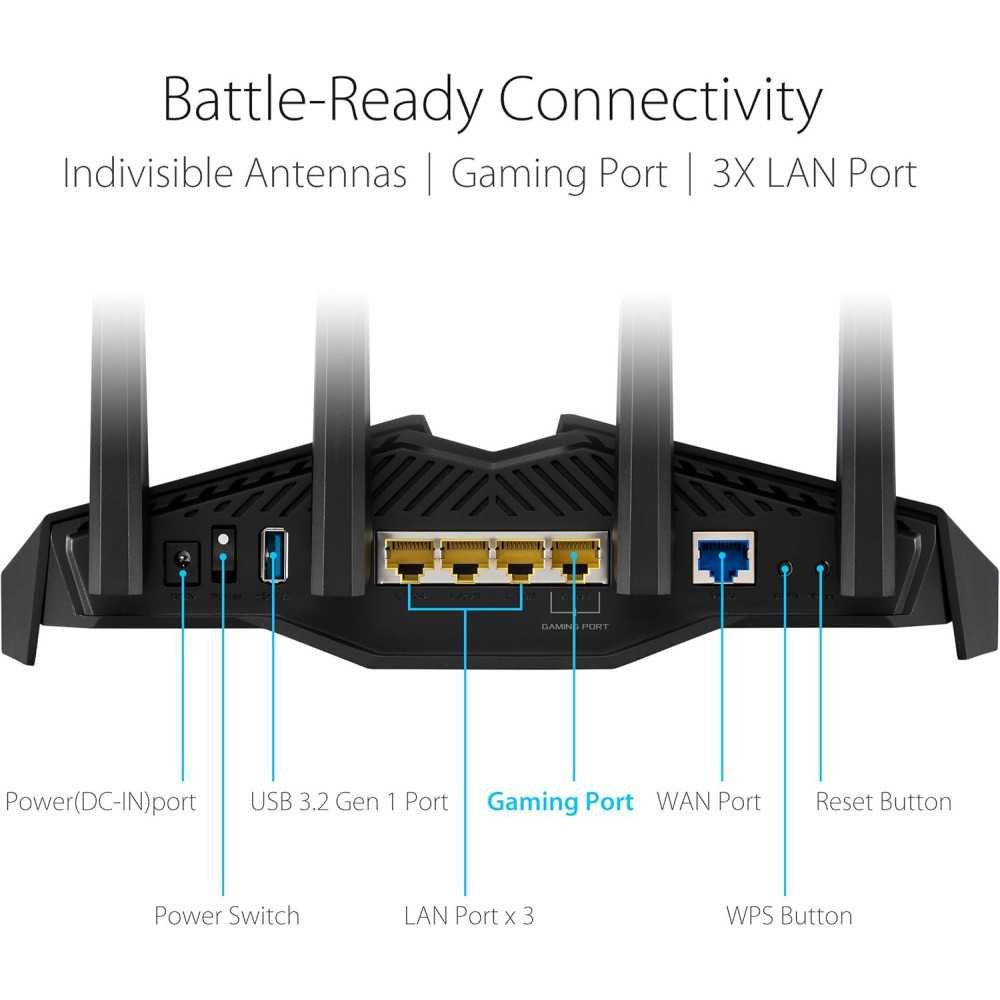 RT-AX82U WiFi 6 Gaming Router with Aura RGB and Advanced Security Features | TekChoice Electronics
