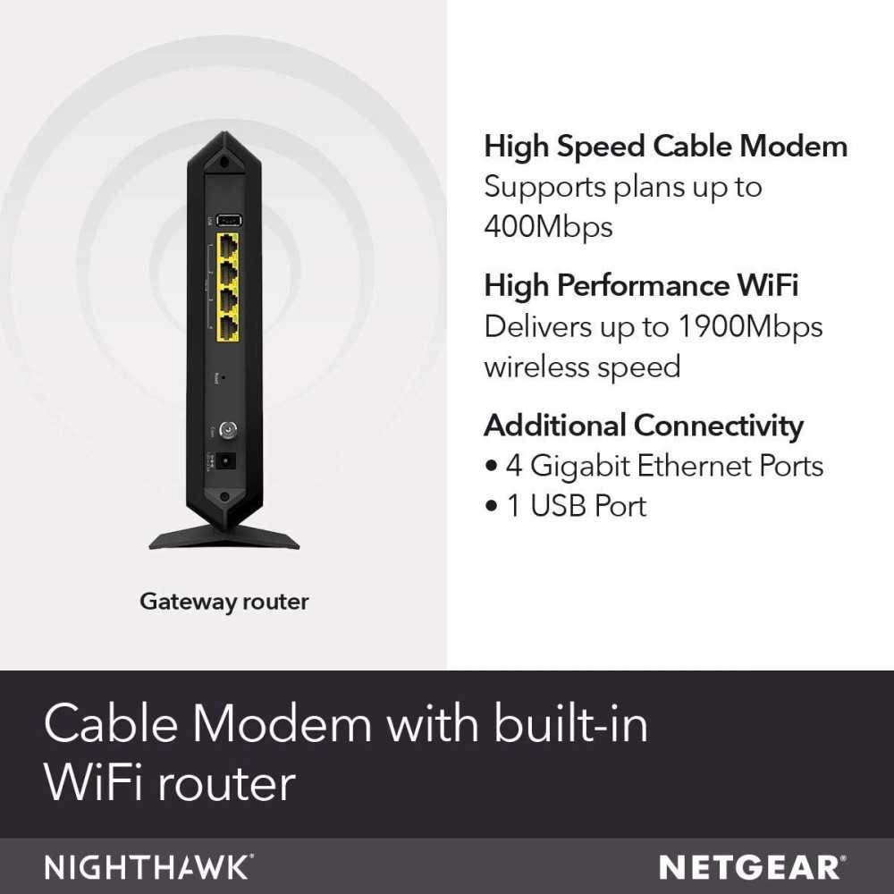 (Refurbished) Nighthawk C7000 Cable Modem WiFi Router Combo - Compatible with Top Cable Providers | TekChoice Electronics