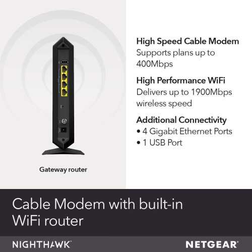 (Refurbished) Nighthawk C7000 Cable Modem WiFi Router Combo - Compatible with Top Cable Providers | TekChoice Electronics