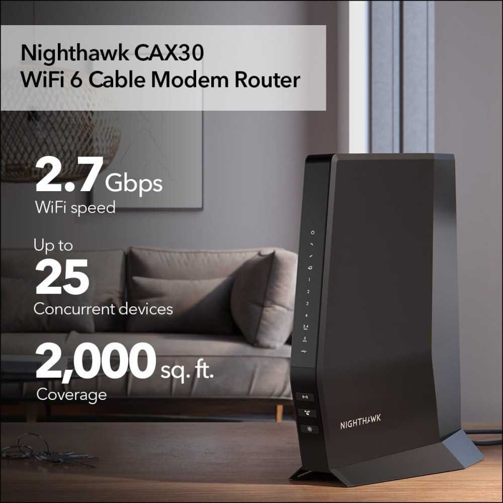 Nighthawk CAX30 WiFi 6 Router and Cable Modem Combo for Blazing Speeds | TekChoice Electronics